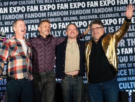 FAN EXPO HQ - Hobbits On Stage - Photo Credit Bill Waters (1) Sean Astin, Billy Boyd, Dominic Monaghan, and Elijah Wood